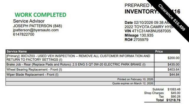 Used 2022 Toyota Camry LE image 8