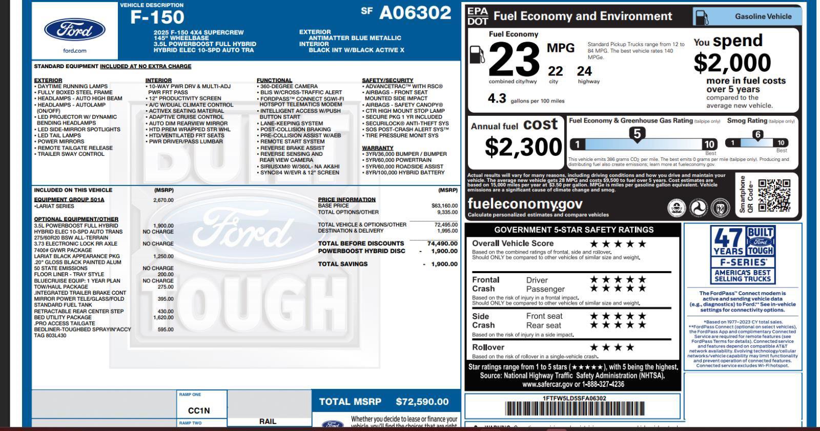 Used 2025 Ford F150 Lariat w/ Equipment Group 501A Mid image 4