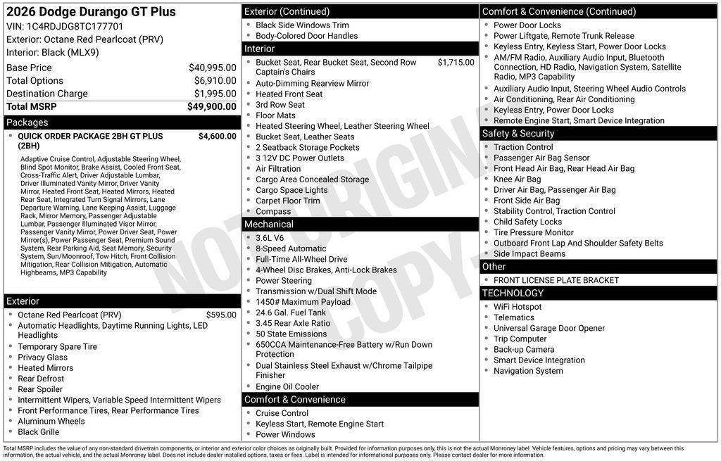 New 2026 Dodge Durango GT AWD/4WD image 6