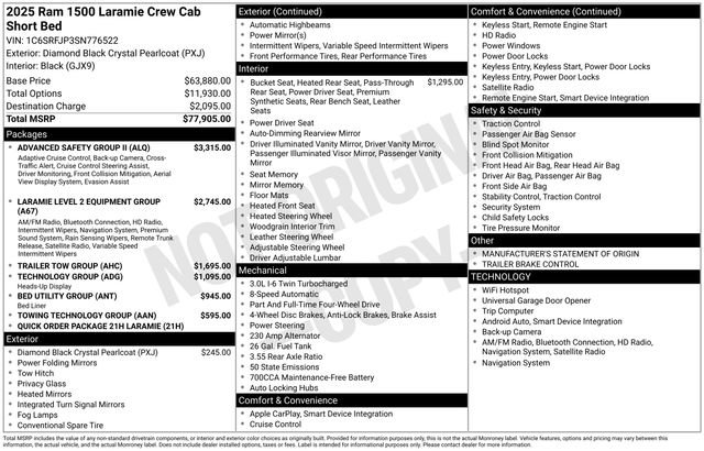 Used 2025 RAM 1500 Laramie w/ Advanced Safety Group II AWD/4WD image 60