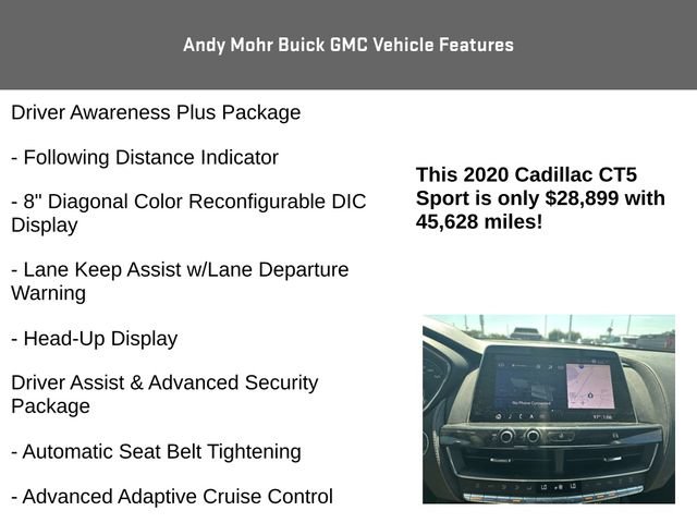 Used 2020 Cadillac CT5 Sport w/ Platinum Package RWD image 13