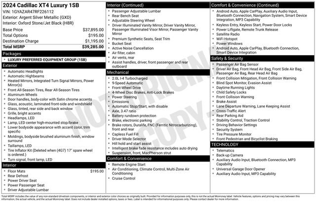 Certified 2024 Cadillac XT4 Luxury FWD image 7