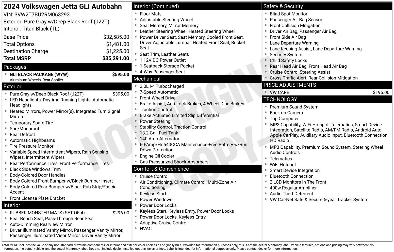 Certified 2024 Volkswagen Jetta GLI Autobahn w/ GLI Black Package FWD image 22