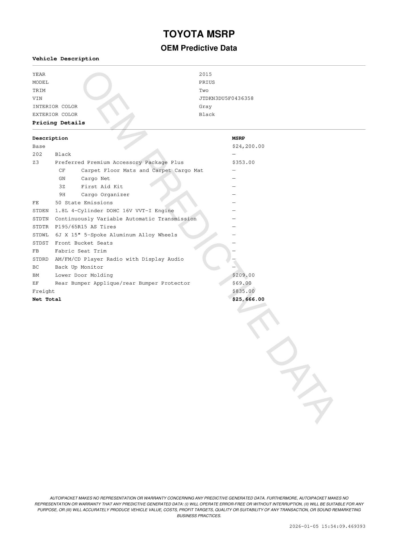 Used 2015 Toyota Prius Two image 11