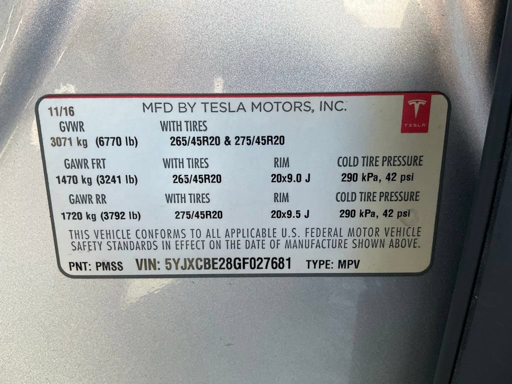 Used 2016 Tesla Model X 75D AWD/4WD image 23