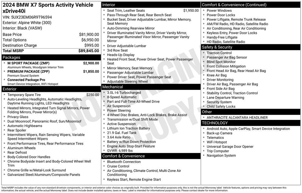 Used 2024 BMW X7 xDrive40i w/ M Sport Package image 32