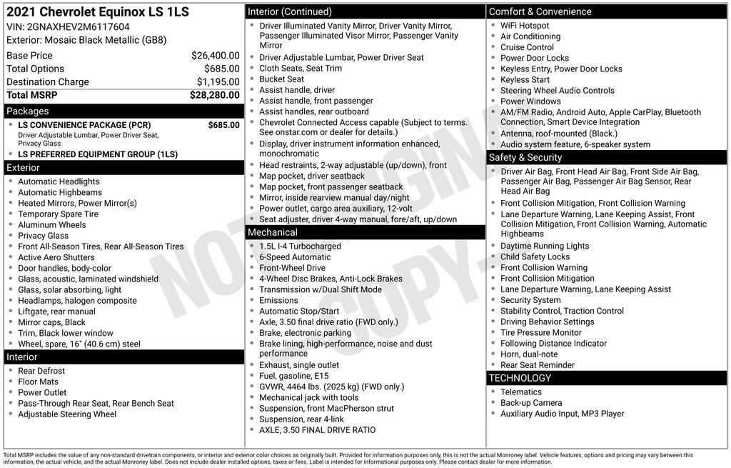 Used 2021 Chevrolet Equinox LS w/ LS Convenience Package image 23