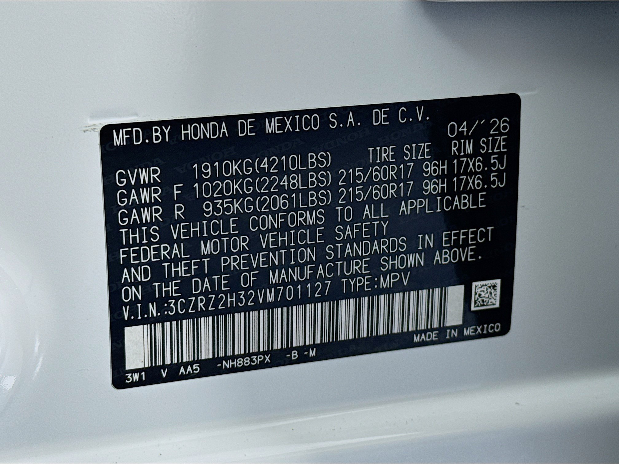 New 2027 Honda HR-V LX image 29