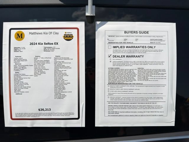 Certified 2024 Kia Seltos EX AWD/4WD image 13