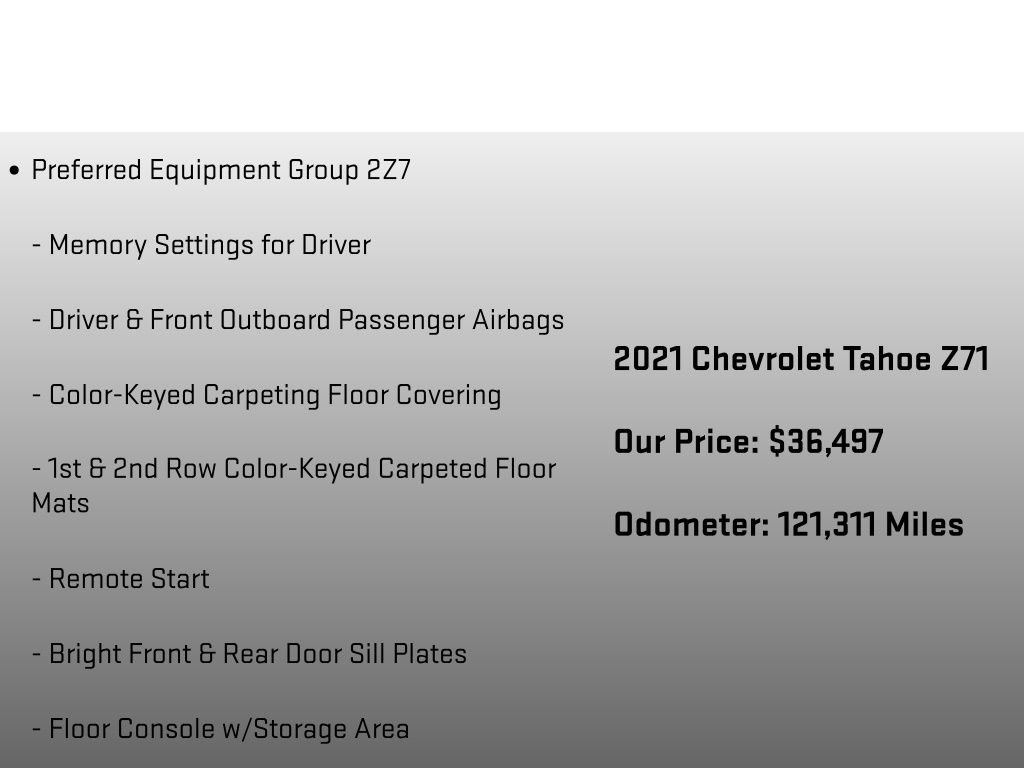 Used 2021 Chevrolet Tahoe Z71 w/ Z71 Off-Road Package image 6
