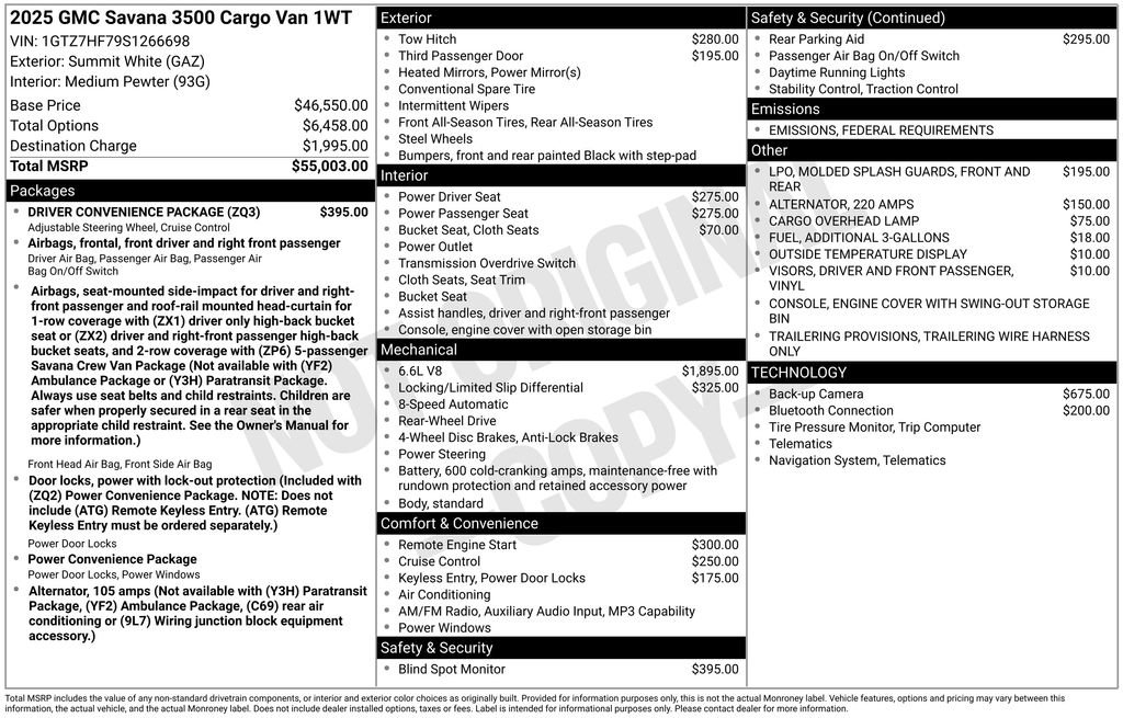 New 2025 GMC Savana 3500 Extended w/ Driver Convenience Package image 32