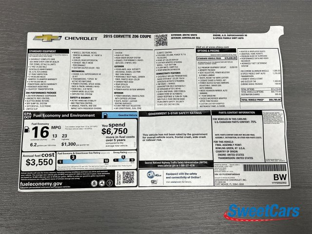 Used 2015 Chevrolet Corvette Z06 w/ 3LZ Preferred Equipment Group RWD image 51