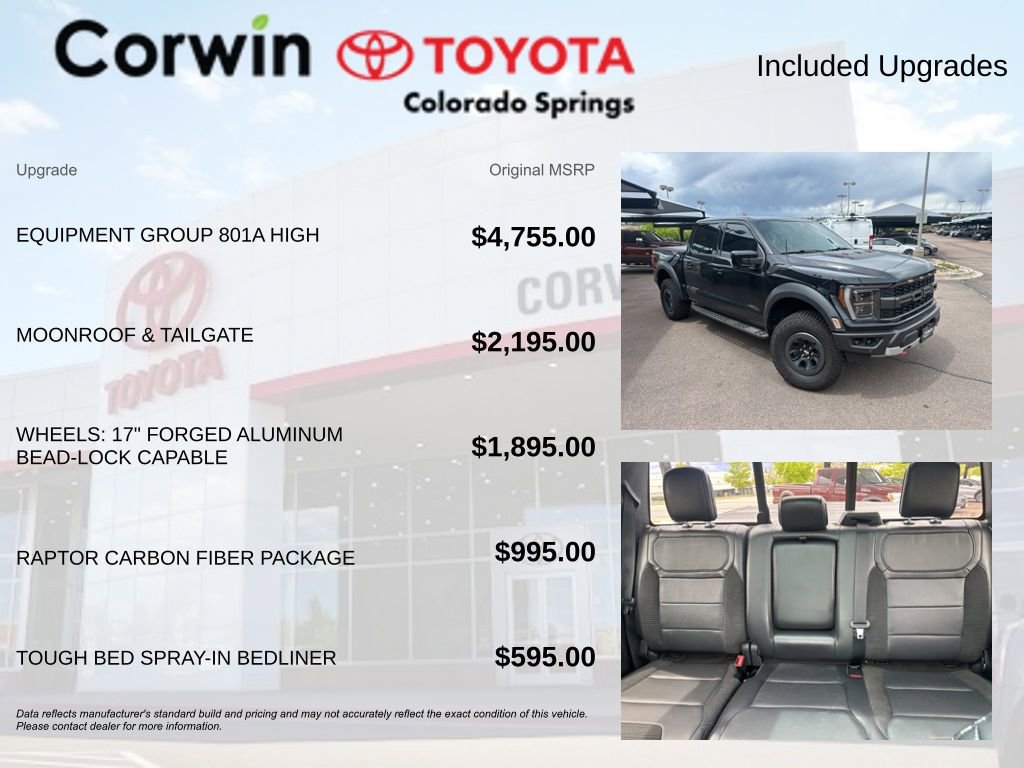 Used 2022 Ford F150 Raptor w/ Equipment Group 801A High AWD/4WD image 8