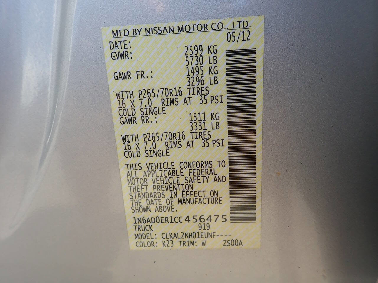 Used 2012 Nissan Frontier SV w/ SV Premium Utility Pkg image 10