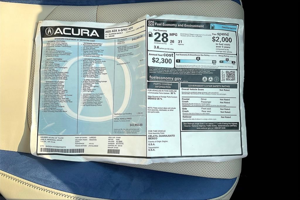 New 2025 Acura ADX A-Spec w/ Advance Package FWD image 30