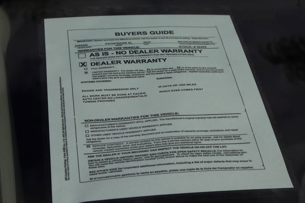 Used 2022 Nissan Pathfinder SL w/ SL Premium Package FWD image 54