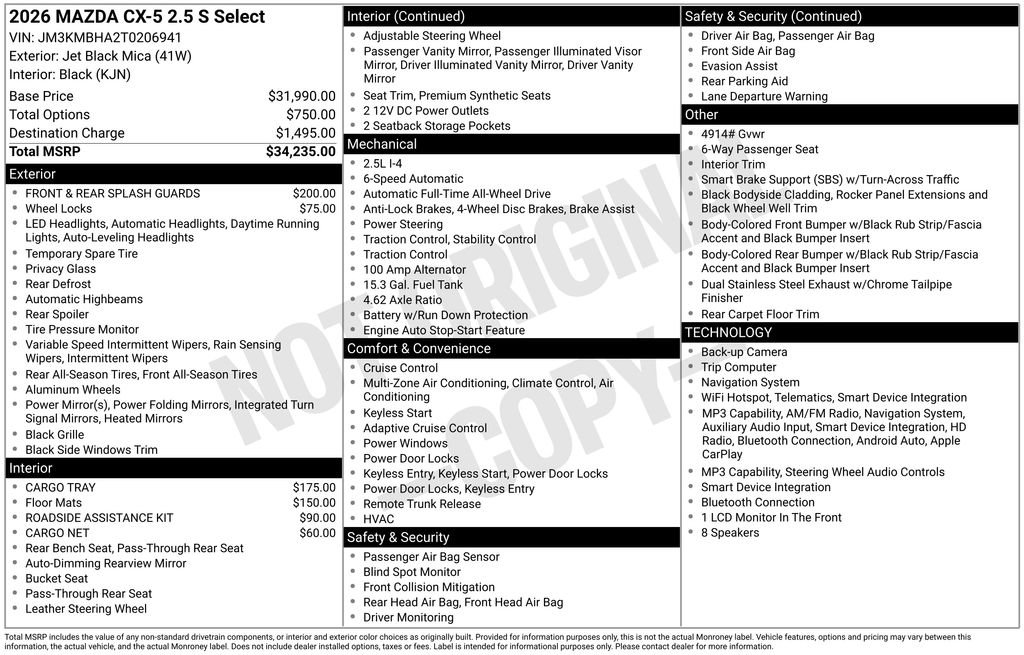 New 2026 MAZDA CX-5 Select AWD/4WD image 7