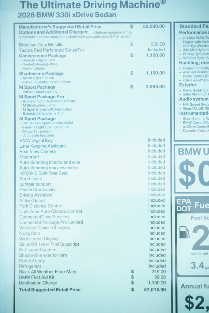 New 2026 BMW 330i xDrive Sedan w/ M Sport Package AWD/4WD image 8