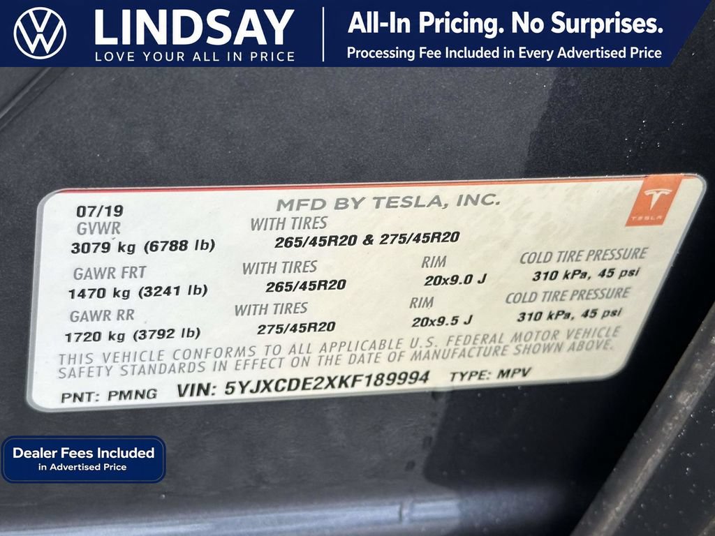 Used 2019 Tesla Model X Long Range AWD/4WD image 28