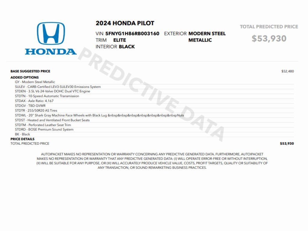 Used 2024 Honda Pilot Elite image 2