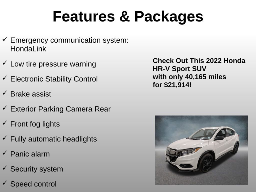 Certified 2022 Honda HR-V Sport image 16