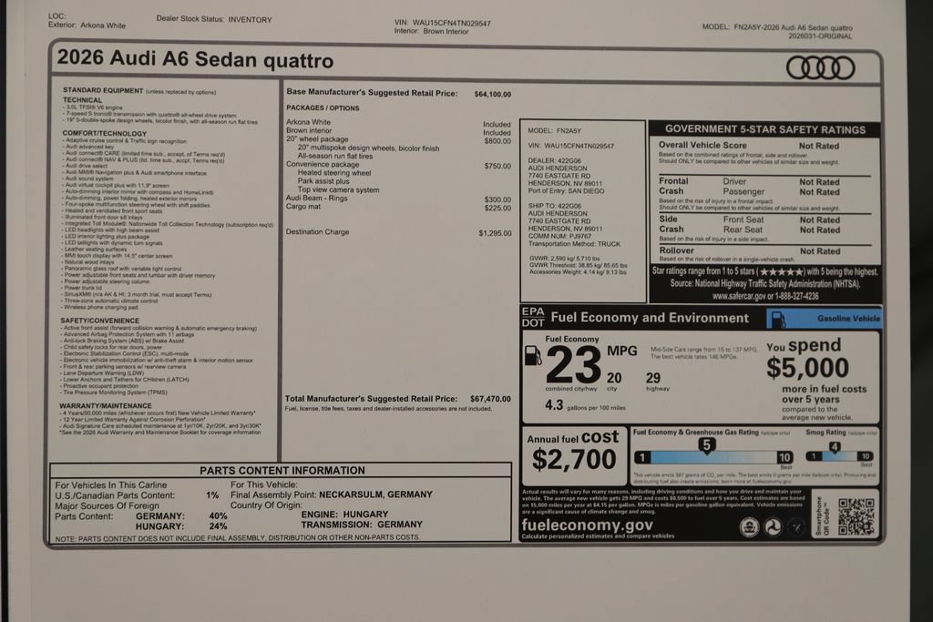 New 2026 Audi A6 Premium AWD/4WD image 31