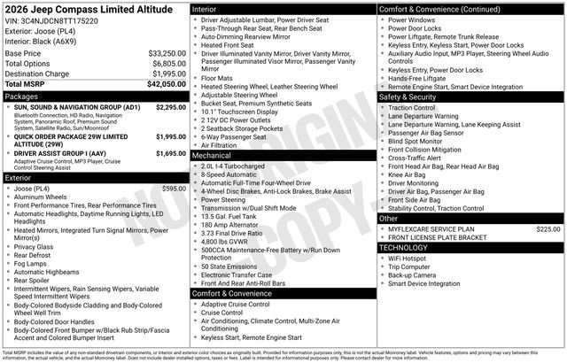 New 2026 Jeep Compass Limited w/ Sun, Sound & Navigation Group image 34