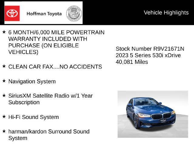 Used 2023 BMW 530i xDrive w/ Premium Package AWD/4WD image 10