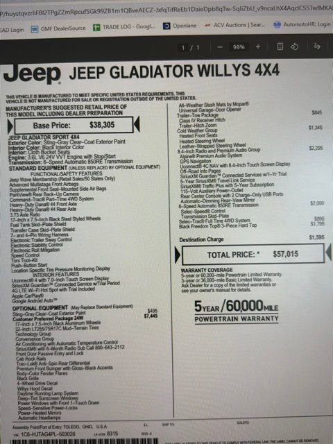 Used 2023 Jeep Gladiator Willys image 14