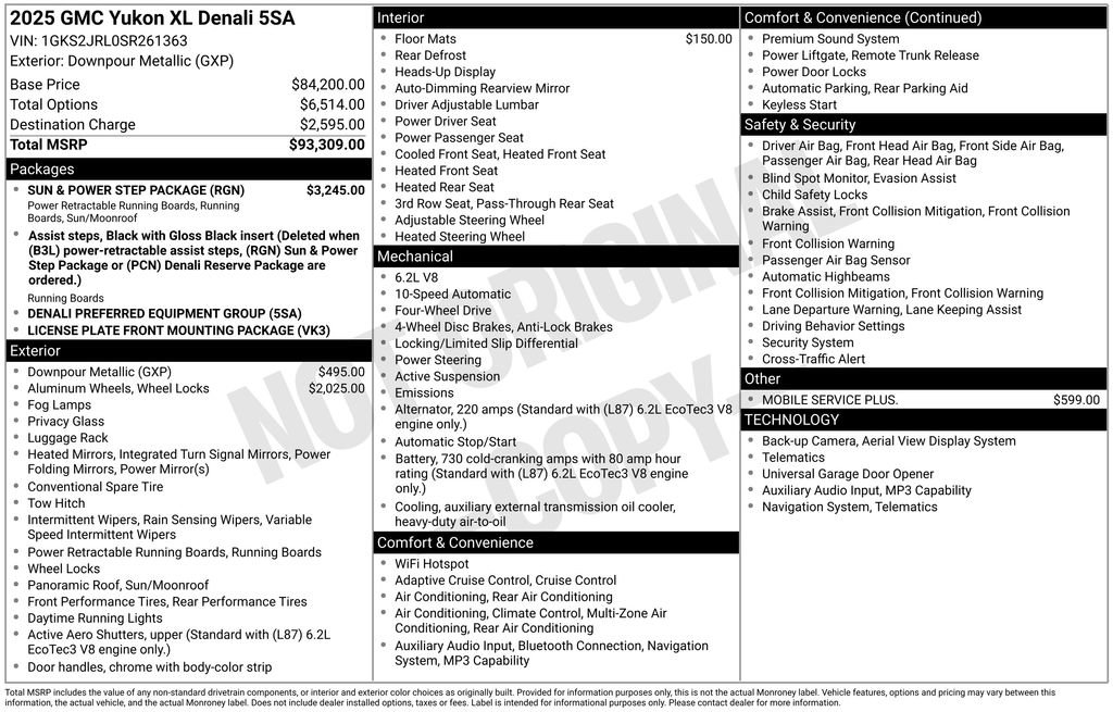 Used 2025 GMC Yukon XL Denali w/ Sun & Power Step Package image 16