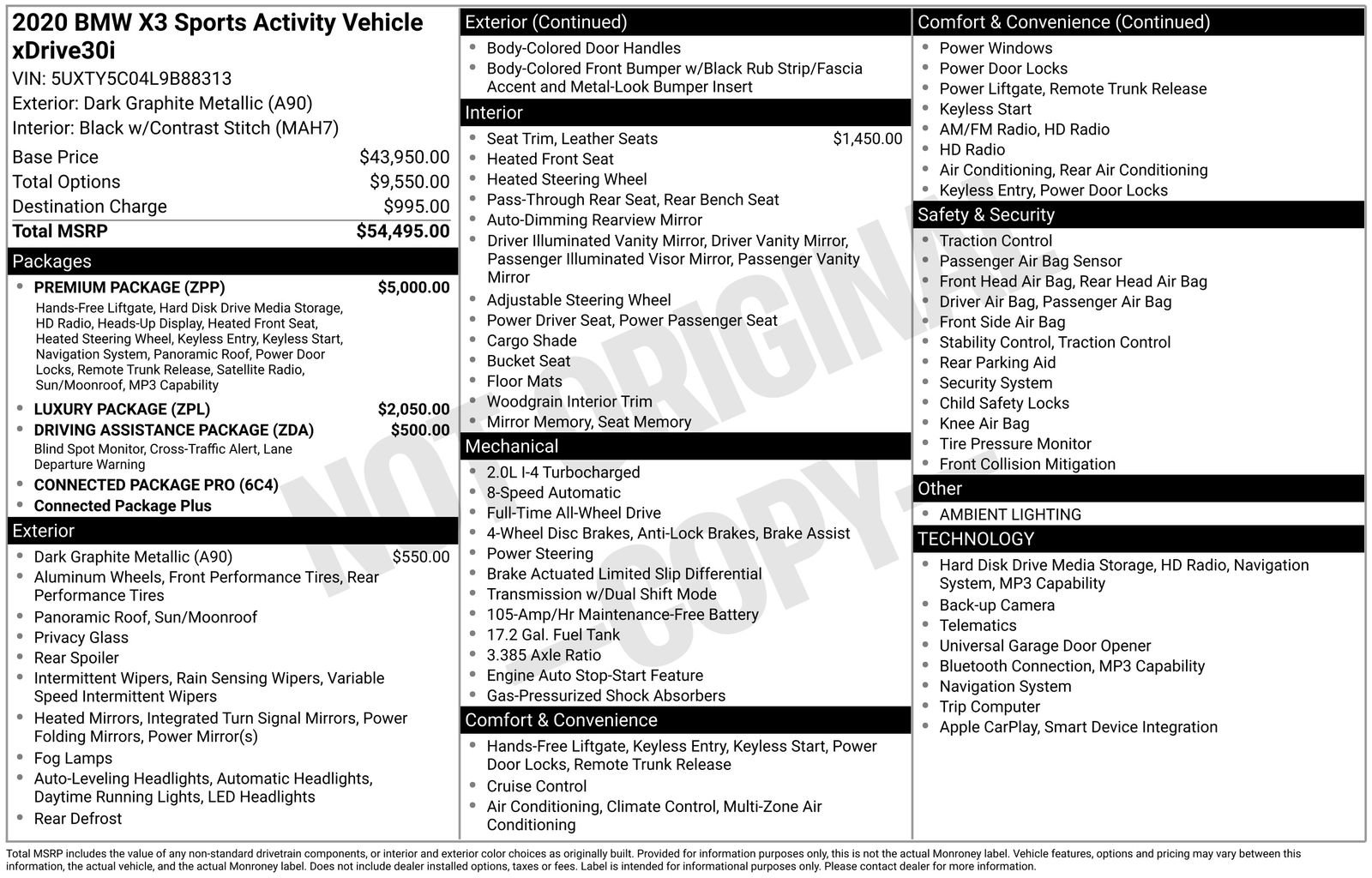 Used 2020 BMW X3 xDrive30i w/ Premium Package image 6