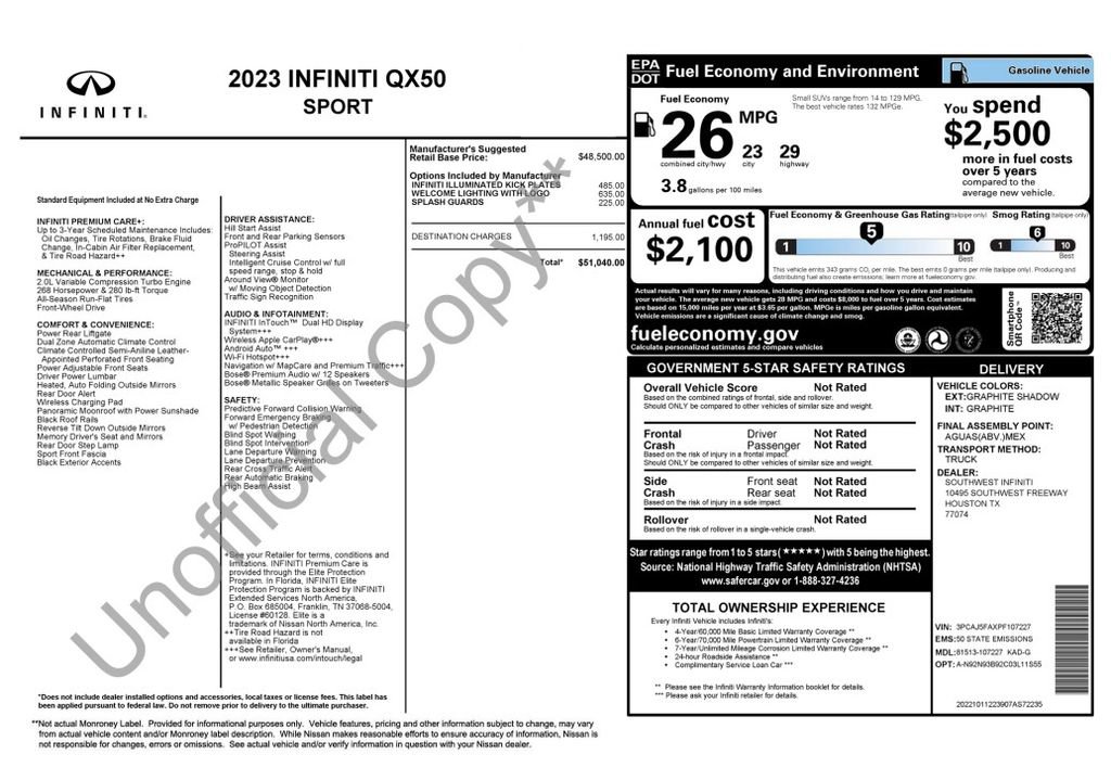 Used 2023 INFINITI QX50 Sport image 2