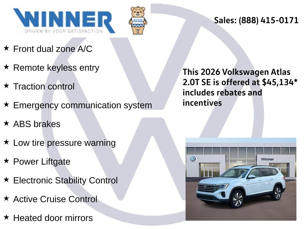 New 2026 Volkswagen Atlas SE video 2