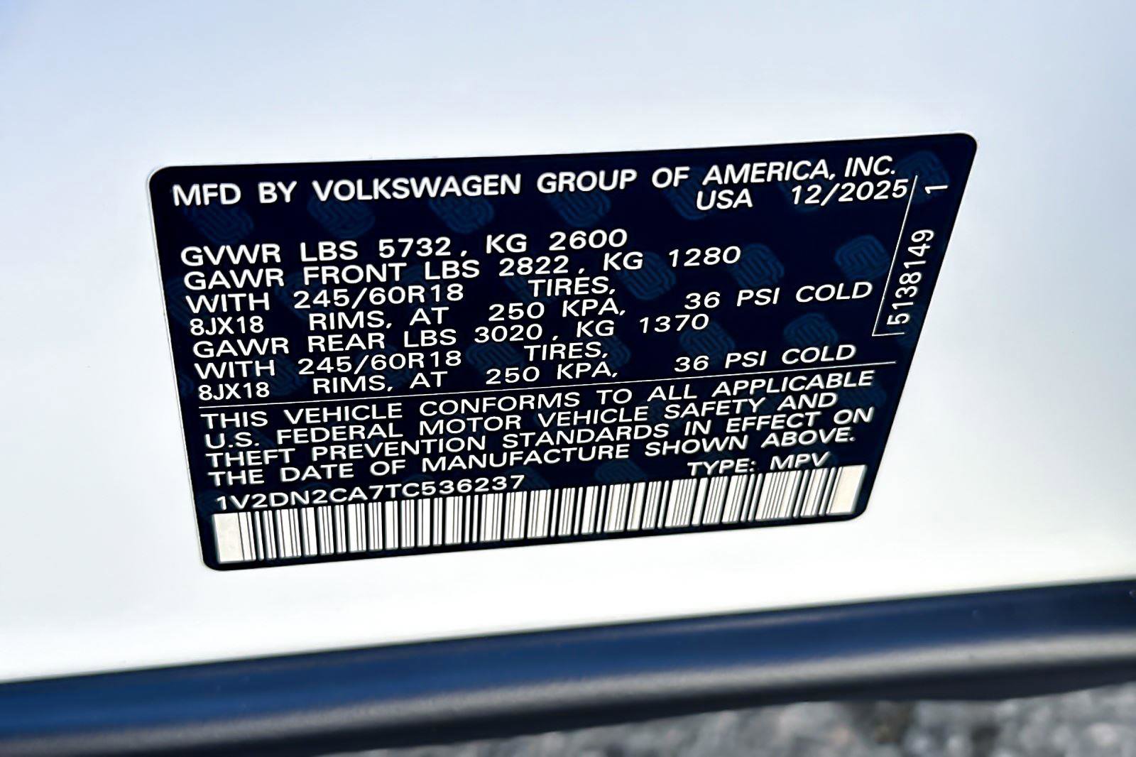 New 2026 Volkswagen Atlas SE image 27