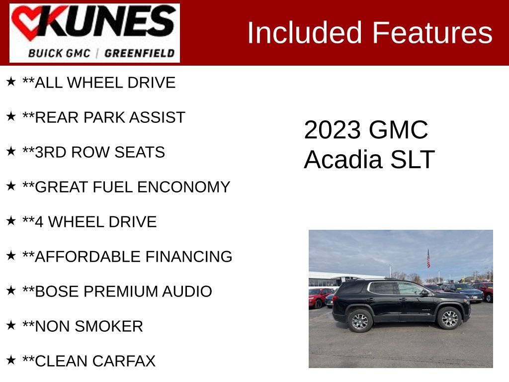 Used 2023 GMC Acadia SLT image 3