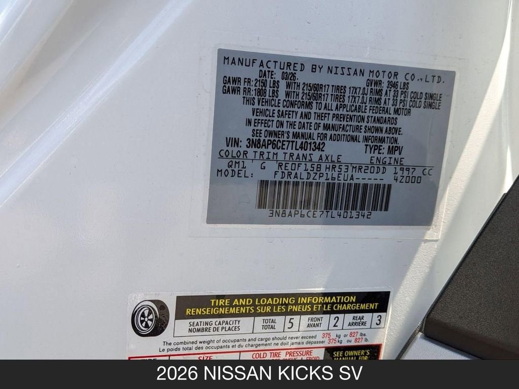 New 2026 Nissan Kicks SV FWD image 24