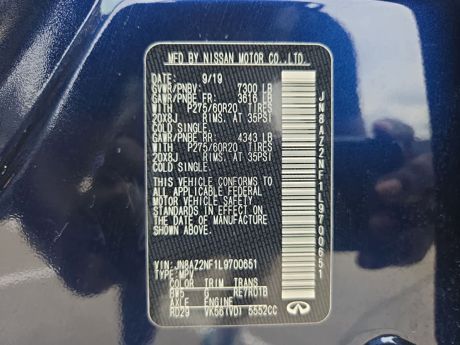 Used 2020 INFINITI QX80 Luxe w/ Proassist Package RWD image 37