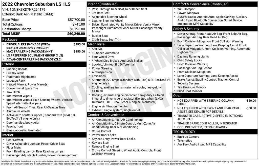 Used 2022 Chevrolet Suburban LS w/ Driver Alert Package AWD/4WD image 5