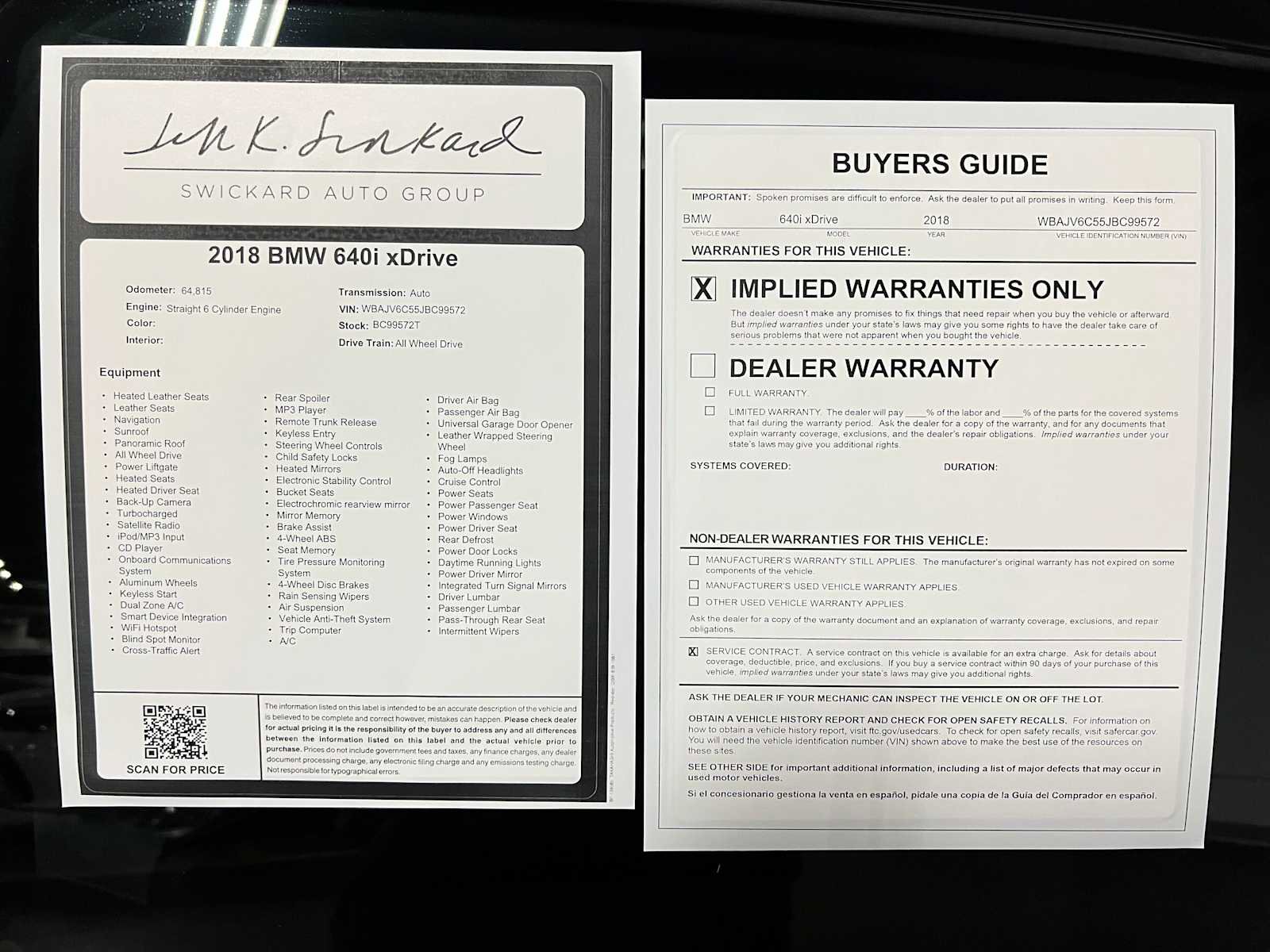 Used 2018 BMW 640i Gran Turismo xDrive AWD/4WD image 46