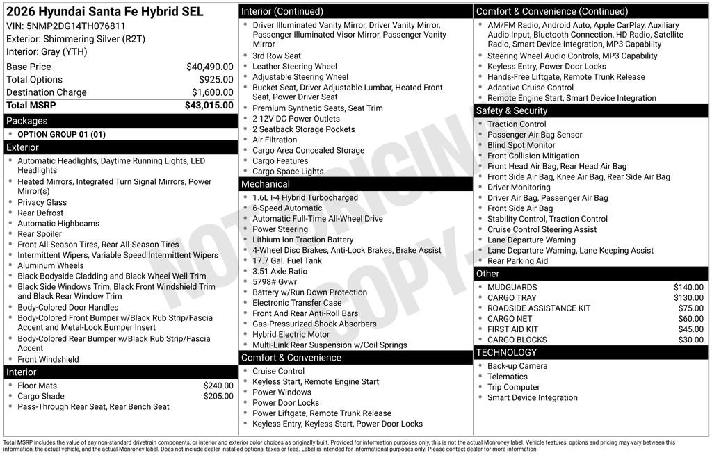Certified 2026 Hyundai Santa Fe SEL AWD/4WD image 39
