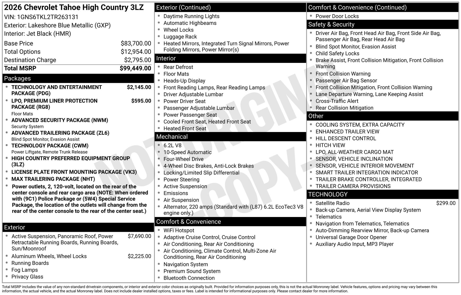 New 2026 Chevrolet Tahoe High Country image 3