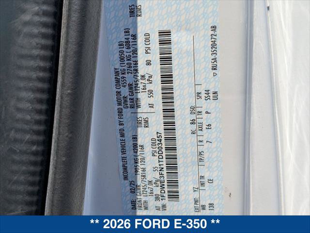 New 2026 Ford E-350 and Econoline 350 Super Duty w/ Power Equipment Group RWD image 16