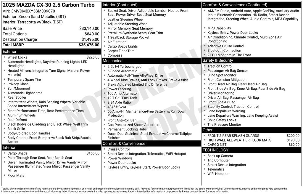 Certified 2025 MAZDA CX-30 Carbon AWD/4WD image 9