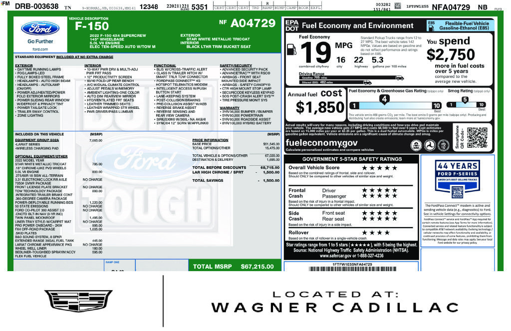 Used 2022 Ford F150 Lariat w/ Equipment Group 502A High