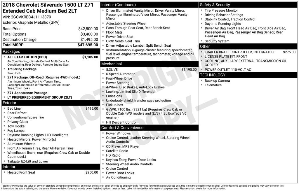 Used 2018 Chevrolet Silverado 1500 LT w/ All Star Edition image 3