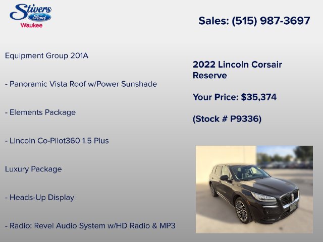 Used 2022 Lincoln Corsair Reserve w/ Equipment Group 201A AWD/4WD image 8