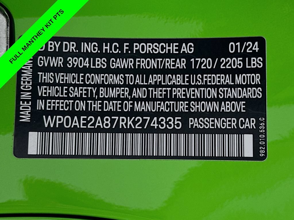 Used 2024 Porsche 718 Cayman GT4 RS w/ Weissach Package RWD image 18