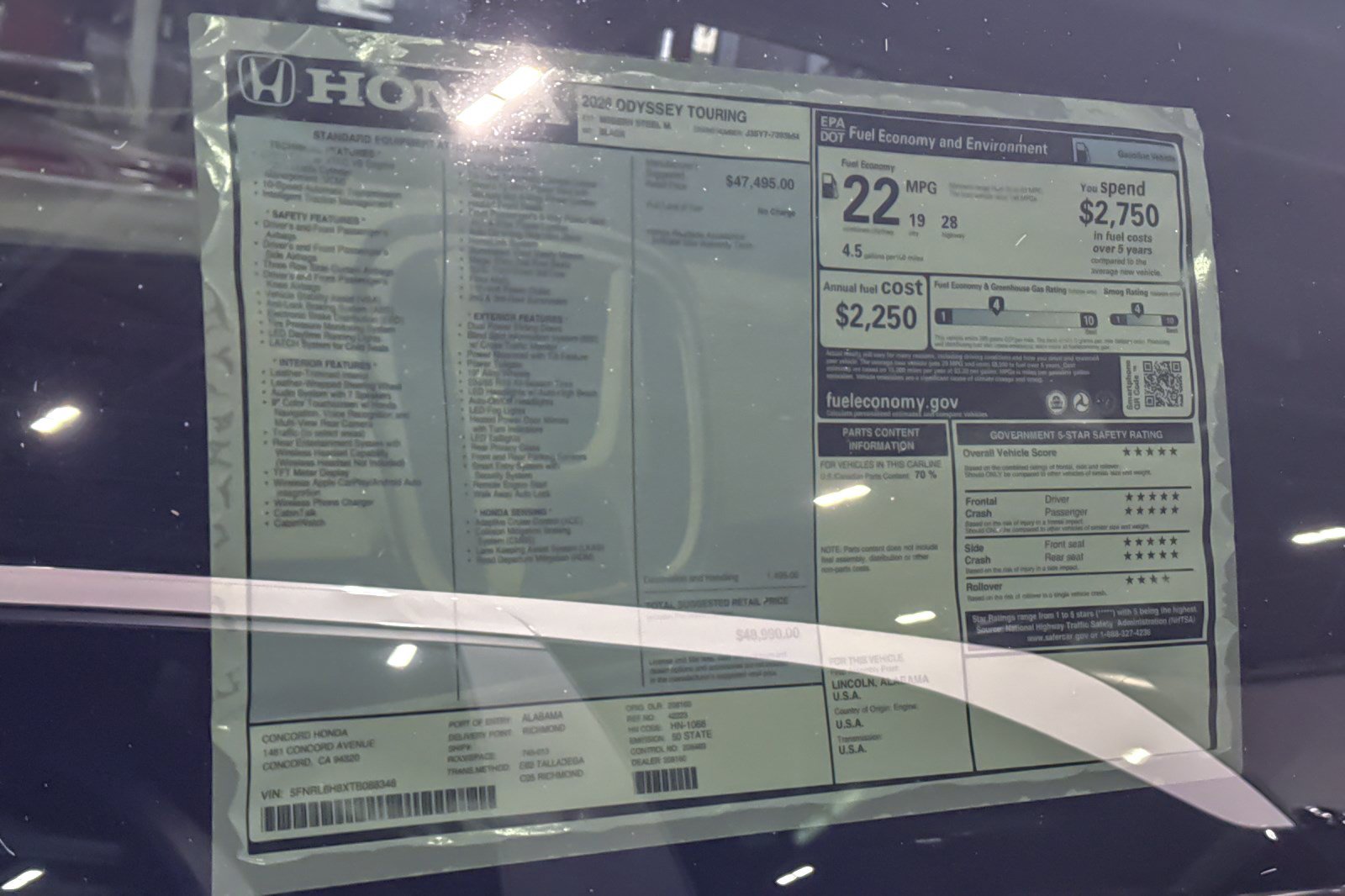 New 2026 Honda Odyssey Touring image 36
