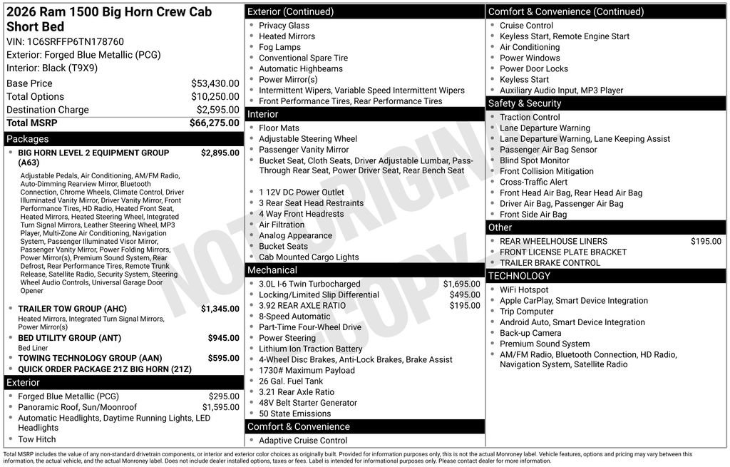 New 2026 RAM 1500 Big Horn AWD/4WD image 6