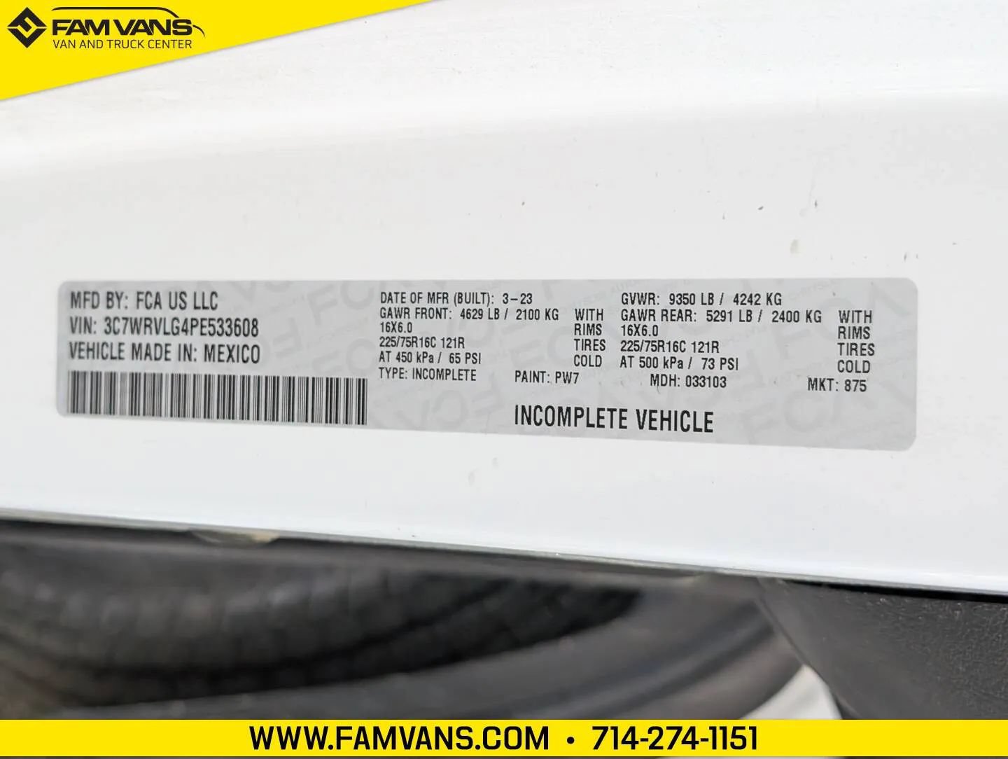 Used 2023 RAM ProMaster 3500 w/ Premium Appearance Group FWD image 5